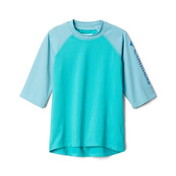 Columbia Sandy Shores Short Sleeve Sunguard, Camiseta Turquesa Claro Para Niño | 349125-QGY